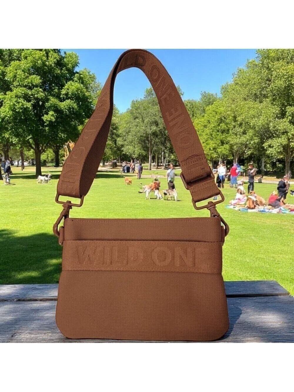 Wild One Dog Treat Pouch – Adjustable Strap, Hands-Free Training Bag in Brown
